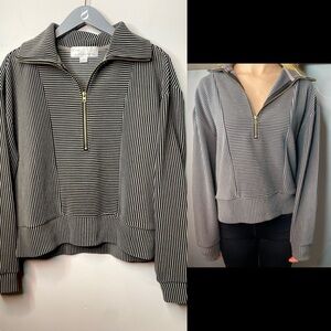 Vintage Havana Striped Quarter Zip.